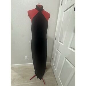 Black Halter Neck Maxi Dress Formal Evening‎ Cocktail Party Gown